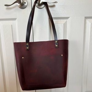 Portland Leather Goods Medium Merlot Tote New